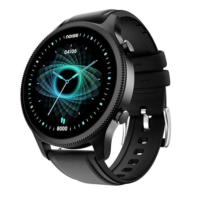 NoiseFit Halo 1.43" AMOLED Display, Bluetooth Calling Round Dial Smart Watch, Premium Metallic Build, Always on Display, Smart Gesture Control, 100 Sports Modes (Classic Black)